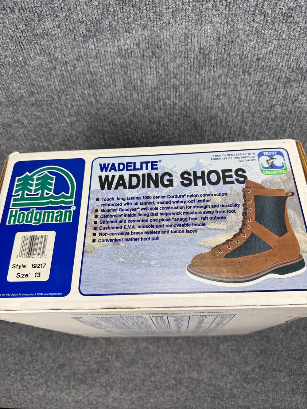 Hodgman Wadelite Fly Fishing Wading Shoes Men’s Size 13 NEW!